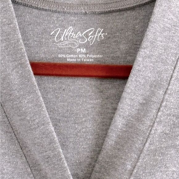 Gray Cardigan with Long Sleeves and Relaxed Fit MP - Picture 3 of 6